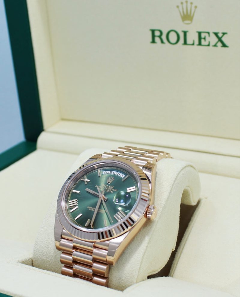 Rolex Oyster Perpetual Day-Date 40mm 228235 Olive Green Rose Gold Watch - Image 5