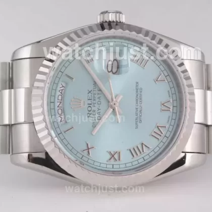 Rolex Day Date Automatic Movement with Light Blue Dial Roman Marking