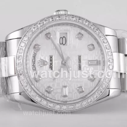 Rolex Day Date Automatic Movement Diamond Marking and Bezel with Computer Dial