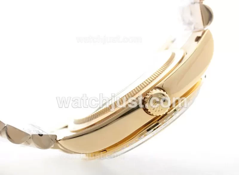 Rolex Day Date Automatic Full Yellow Gold Blue Dial with Diamond Marking & Bezel - Image 5